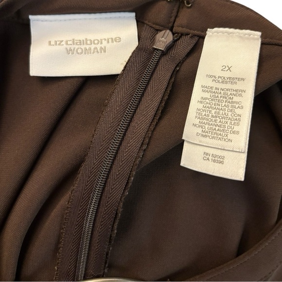 Liz Claiborne Vintage Brown Sleeveless Cut Out Gold Accent Maxi Dress - Picture 10 of 10